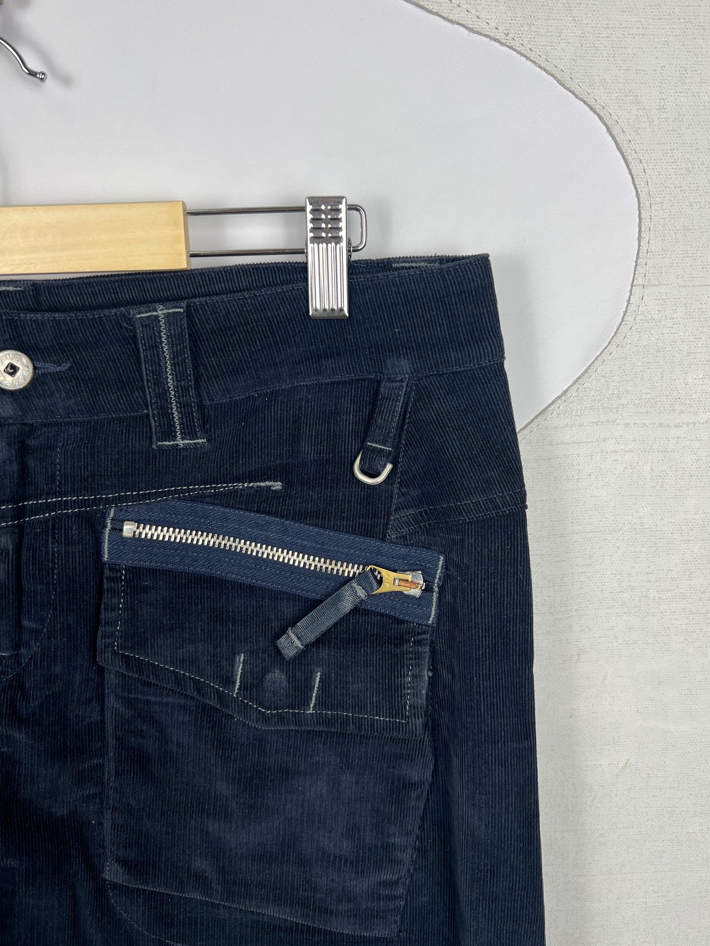 Marithé + François Girbaud Corduroy Zip Skirt