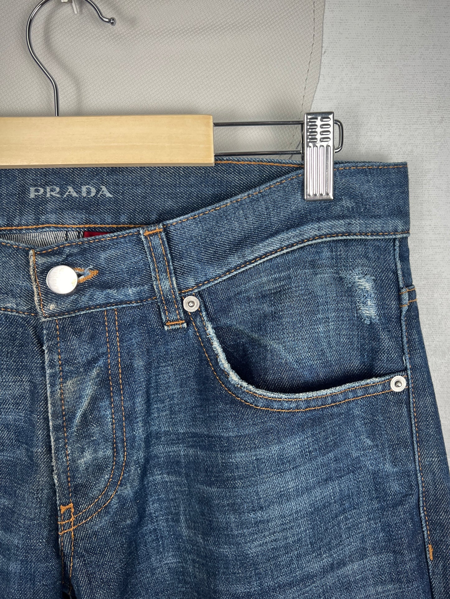 Prada Washed Logo Jeans