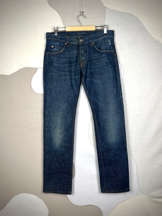 Prada Washed Logo Jeans