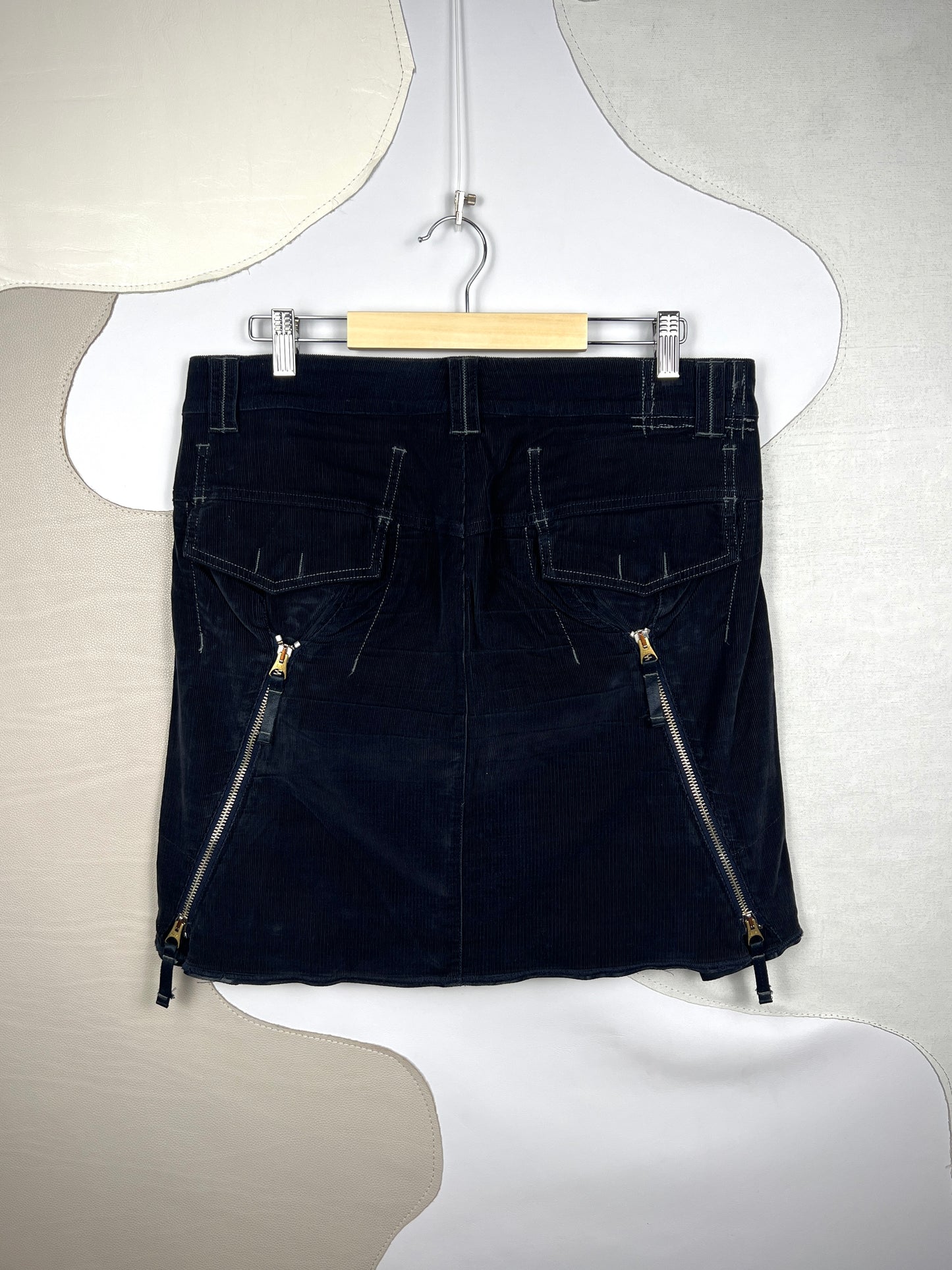 Marithé + François Girbaud Corduroy Zip Skirt