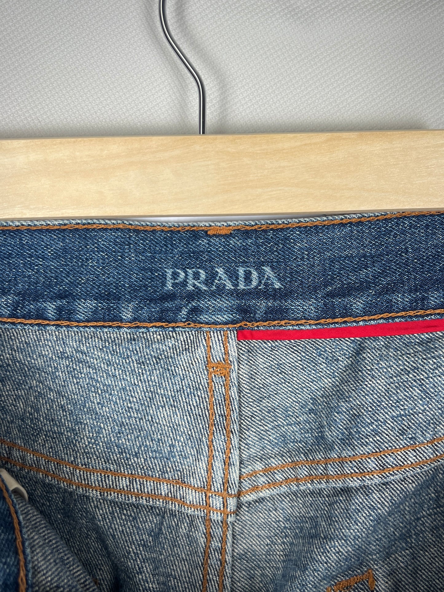 Prada Washed Logo Jeans