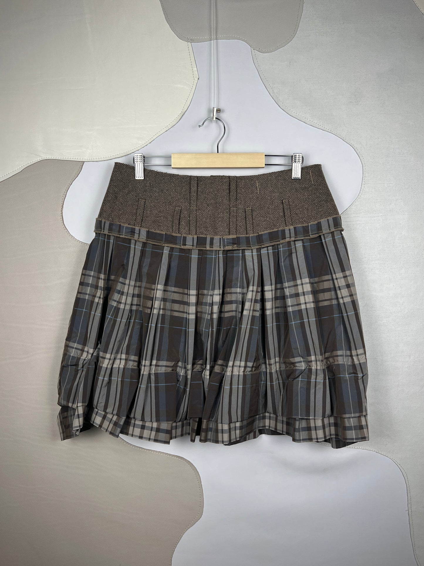 Marithé + François Girbaud Flannel Zip Skirt