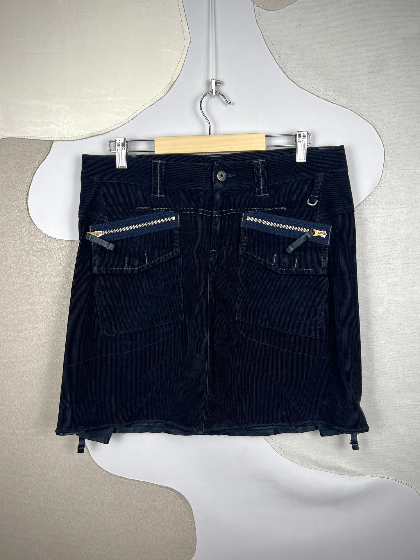 Marithé + François Girbaud Corduroy Zip Skirt