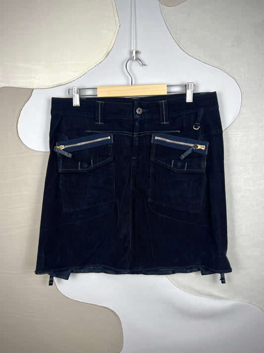 Marithé + François Girbaud Corduroy Zip Skirt