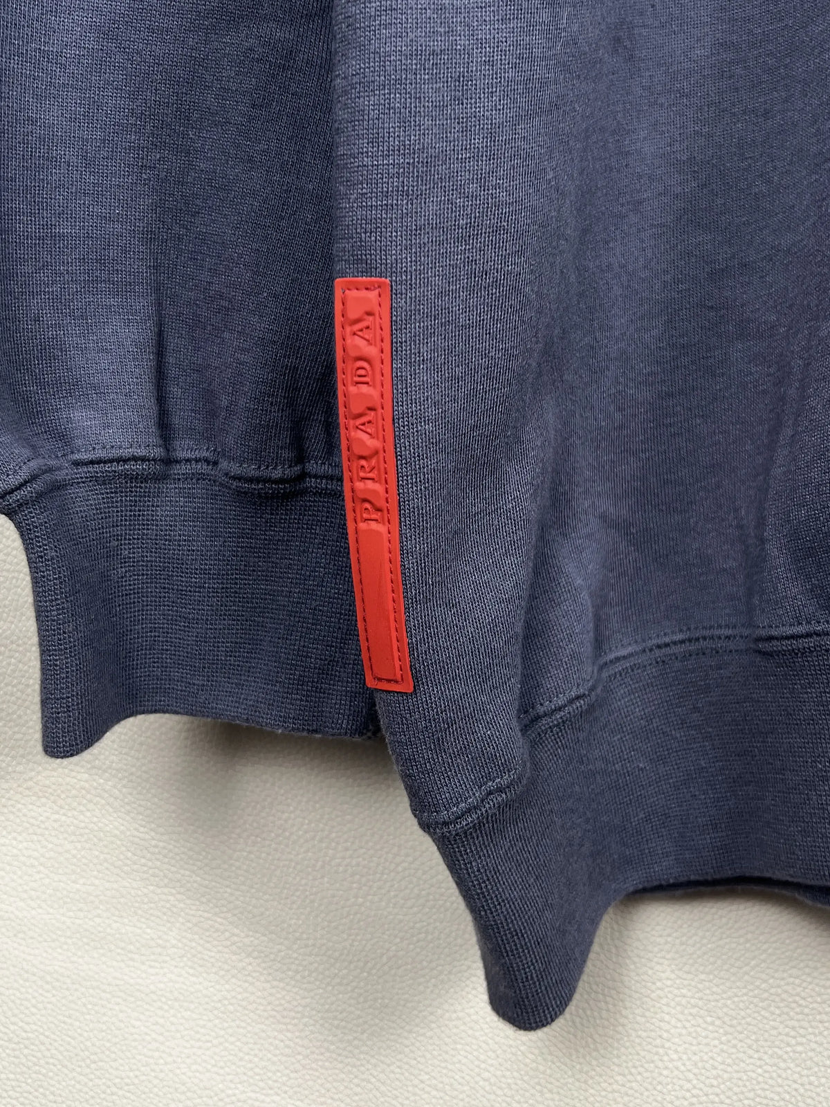 Prada Nylon Fleece Quarter Zip Sweater