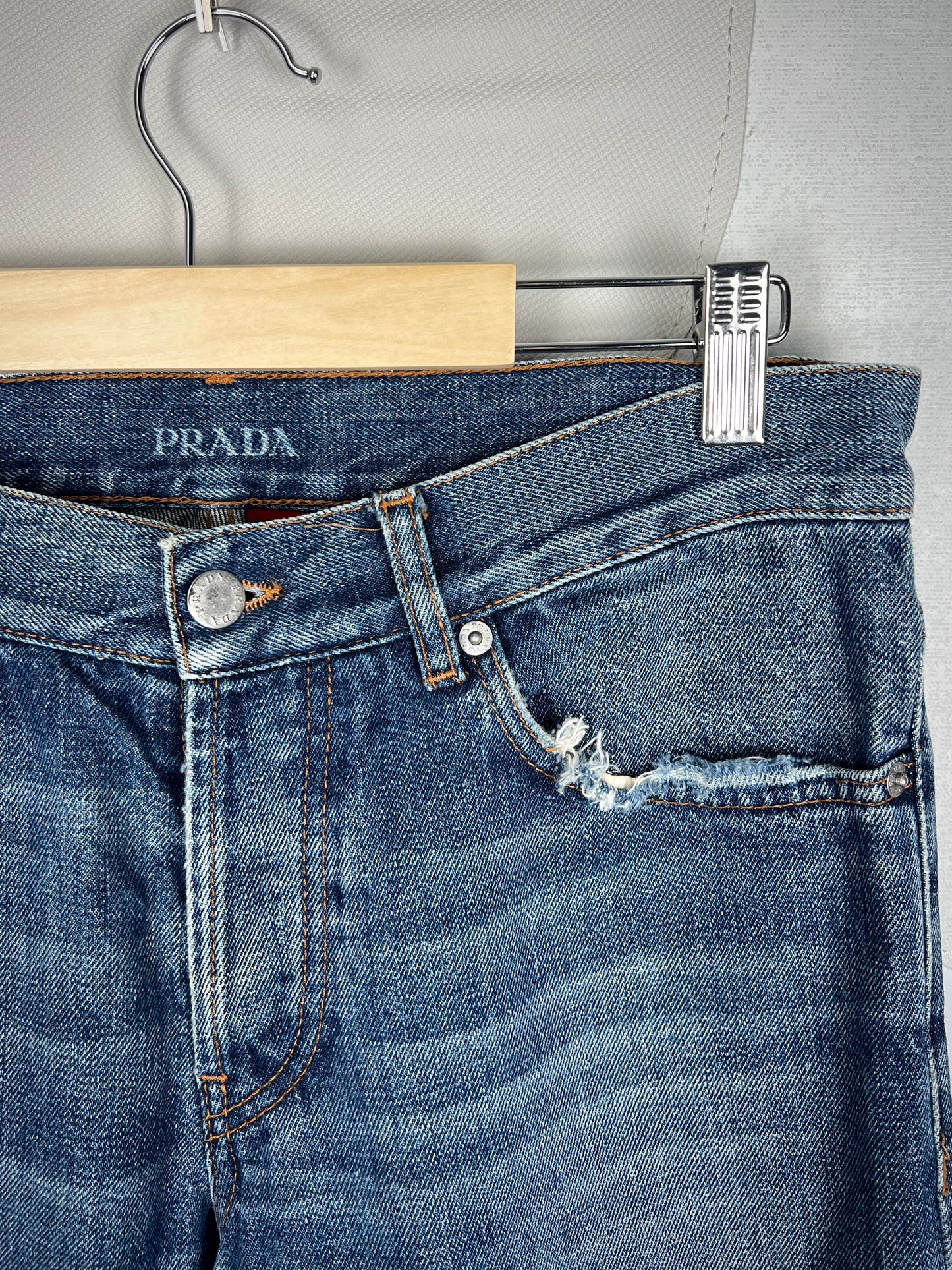 Prada Washed Logo Jeans