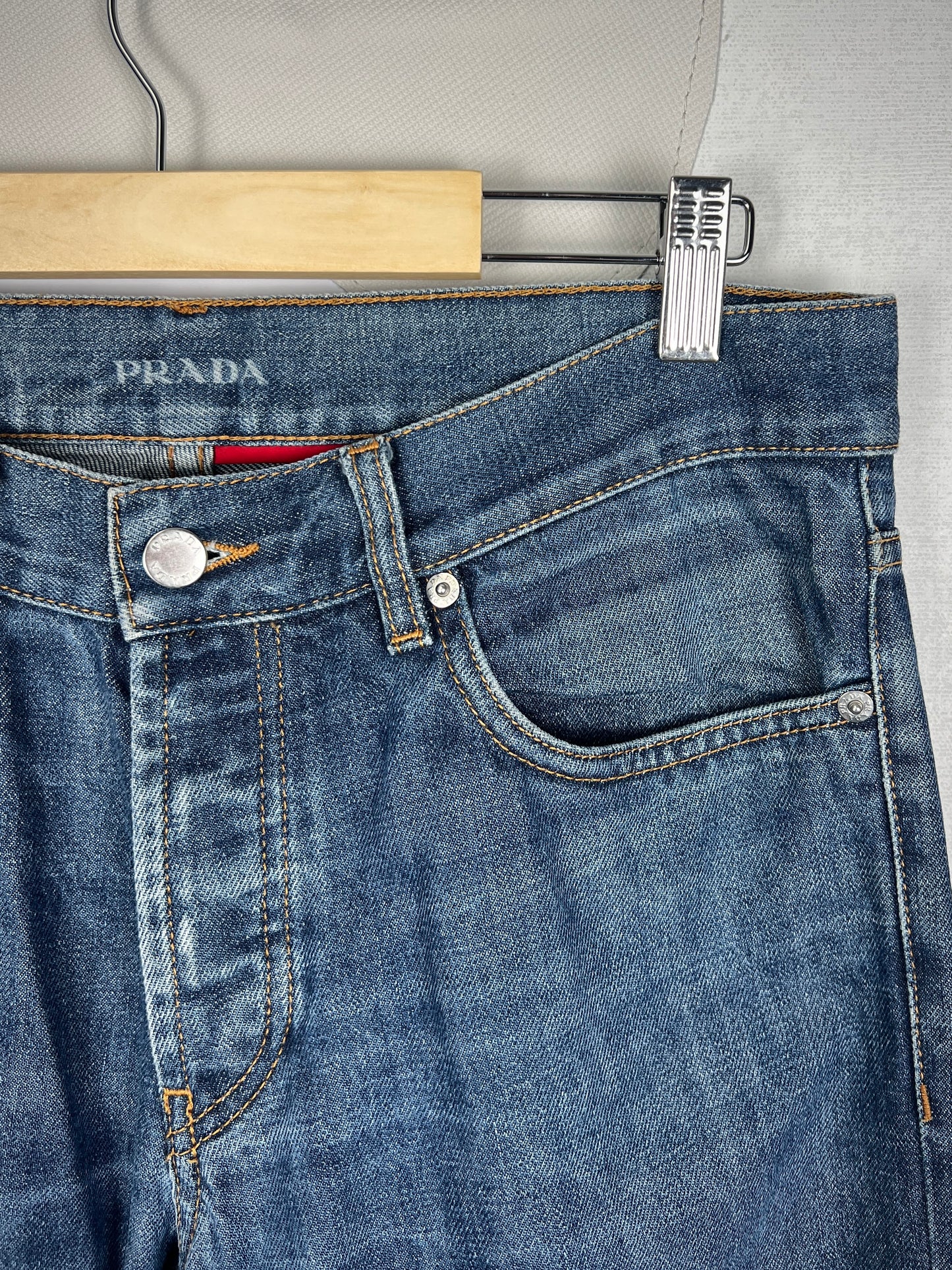 Prada Washed Logo Jeans
