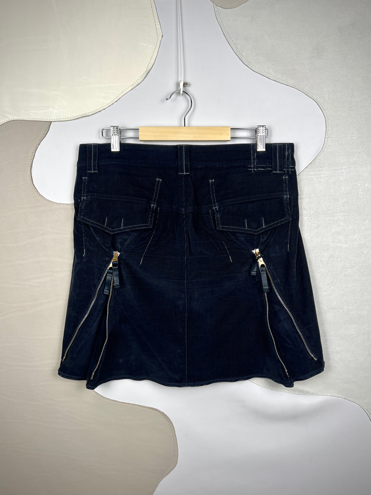 Marithé + François Girbaud Corduroy Zip Skirt