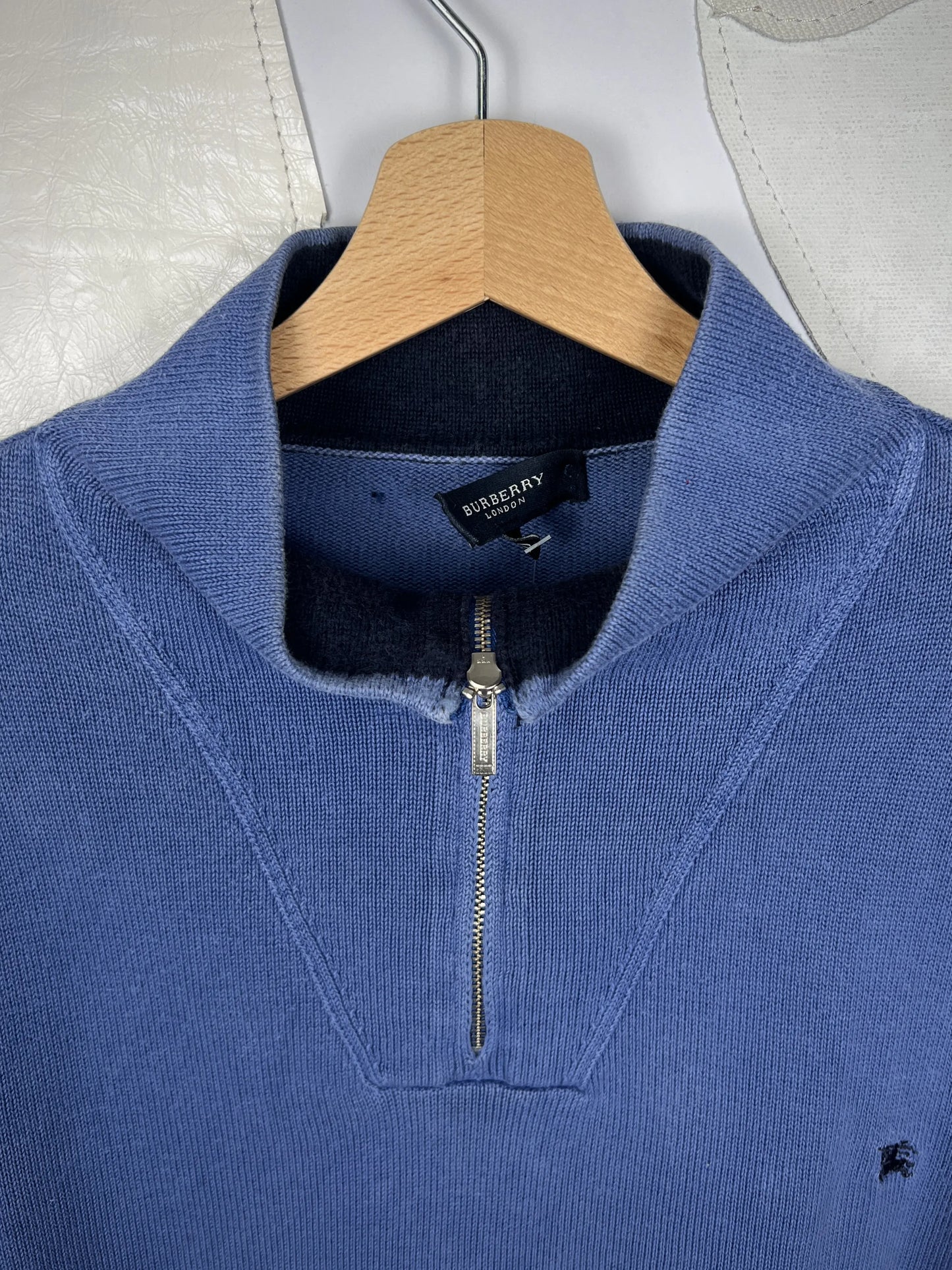 Burberry Wool Mini Logo Quarter Zip