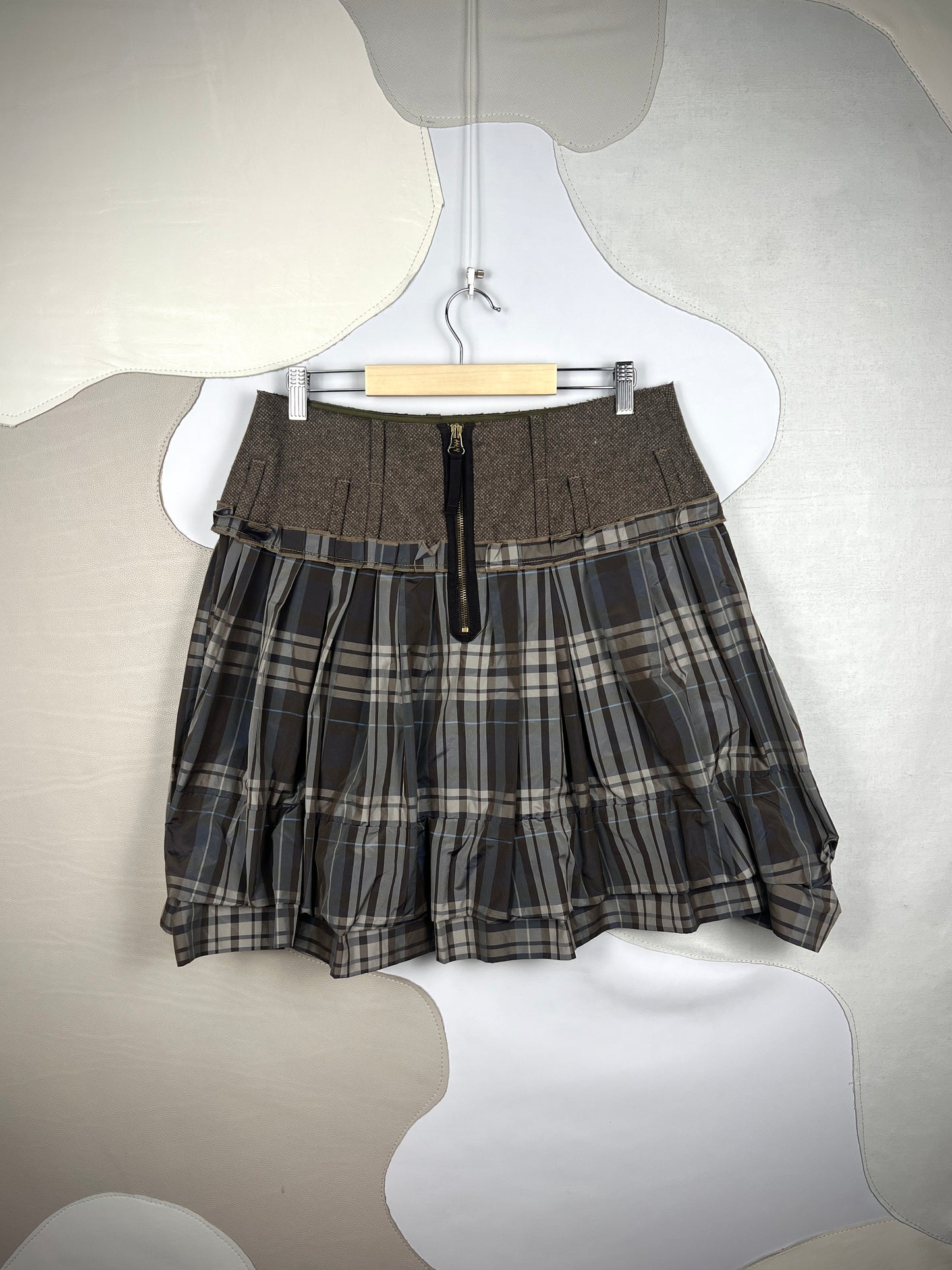 Marithé + François Girbaud Flannel Zip Skirt