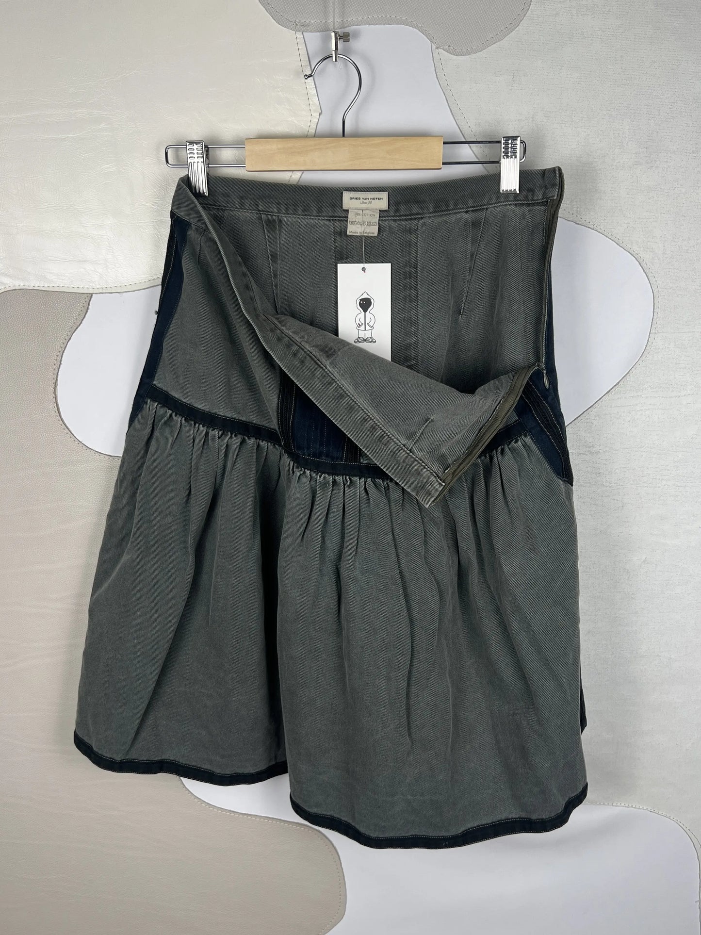 Dries Van Noten Denim Side-Zip Skirt
