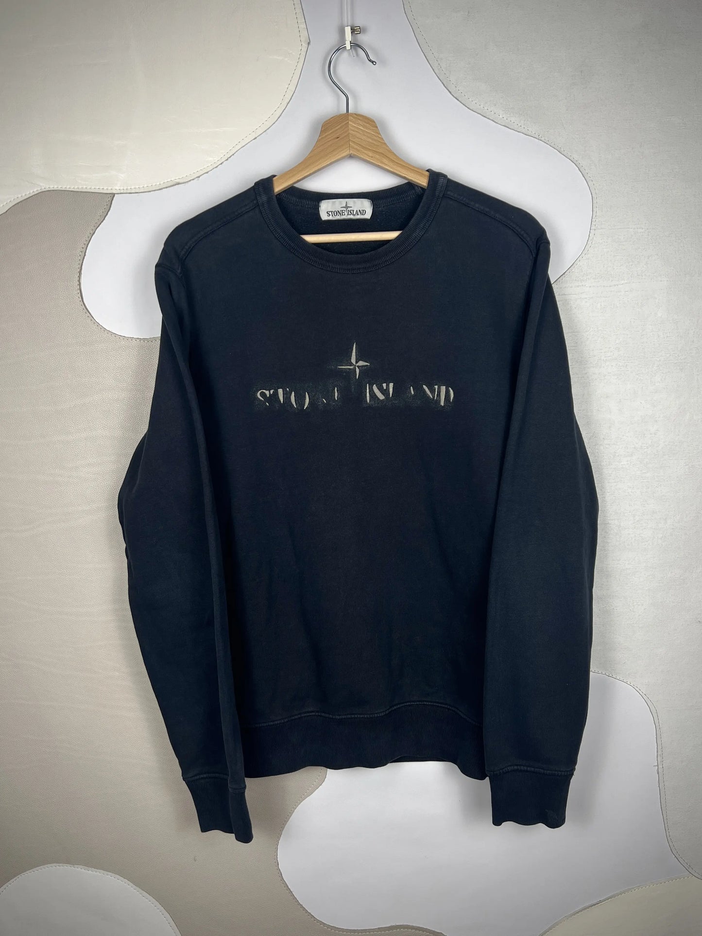 Stone Island Stitched Spellout Logo Sweater