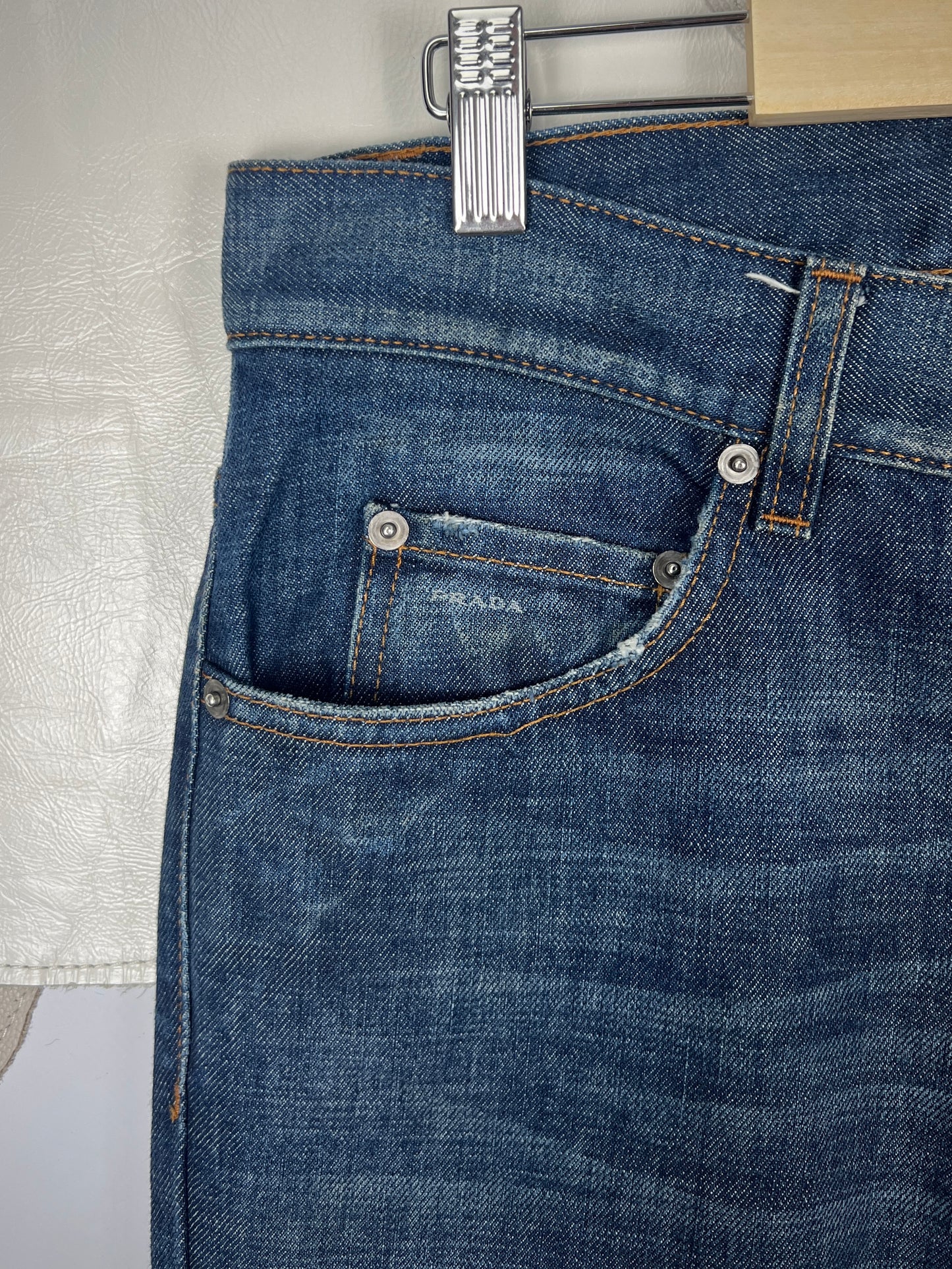 Prada Washed Logo Jeans