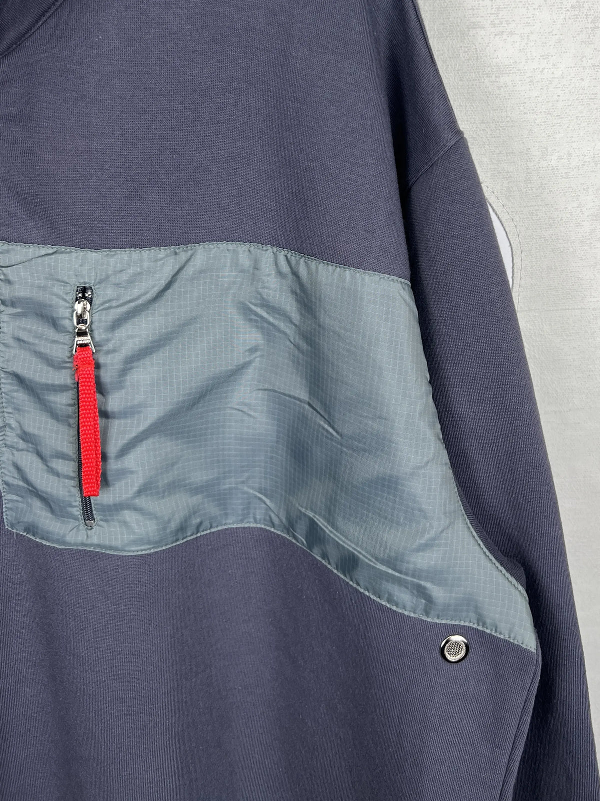 Prada Nylon Fleece Quarter Zip Sweater